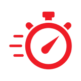 Speedy timer symbol in red